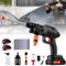 Hidrolimpiadora de Alta Presion,60 Bar/870 PSI Pistola de Agua a Presión con Boquilla 3 en 1,Hidrolimpiadora Bateria con 2 Baterías,Manguera 5M,hidrolimpiadoras Portatil para Limpiar Coche,Terraza