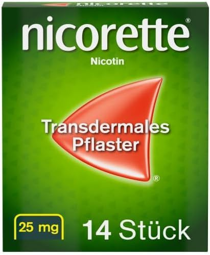 NICORETTE Pflaster mit 25 mg Nikotin – mit Nikotinpflaster Rauchen aufhören – für Phase 1 der Raucherentwöhnung bei mehr als 20 Zigaretten am Tag – 3x14 St.