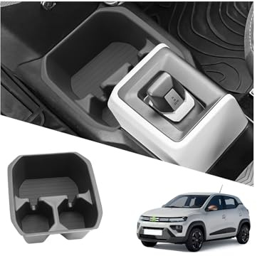 Ruiya Kompatibel mit Neu Dacia Spring Electric EV 2025 2026 Mittelkonsole Aufbewahrungsbox, 2026 Dacia Spring Organizer Tray Unten die Mittelkonsole mit 2 Getränkehalter Dacia Spring Zubehör