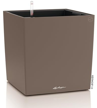 Lechuza Cube Color 40 Muskat, Pflanzgefäß mit Bewässerungssystem | inkl. Wasserstandsanzeiger und Pflanzeinsatz, 39 x 39 x 40 cm, 19453