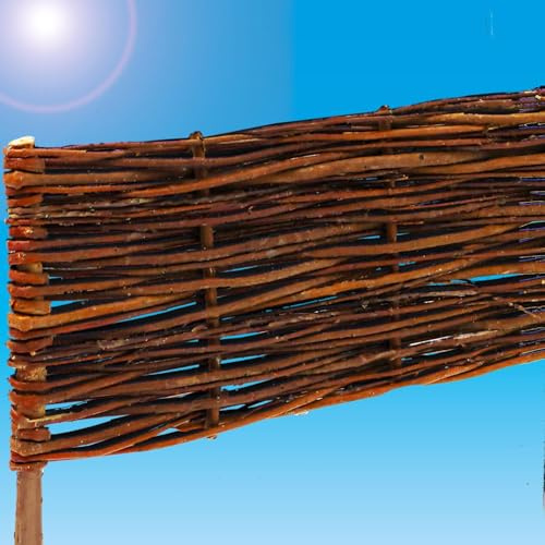 UrFence 1 Stück Beeteinfassung Weide - 100x30 Weidengeflecht Zaunelemente zum Stecken - Rasenkante 30 cm Hoch - Beetbegrenzung Holz Steckzaun Weidenzaun Beetumrandung Gartenweg Flechtzaun Gartenzaun
