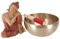 GURU SHOP Handgearbeitete Klangschale mit Langanhaltendem Ton, Tibet Klangschale - 20 cm, Gold, Klangschalen