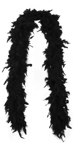 Sofias Closet weiche Federboa für Damen, Burlesque-Look der 1920er Jahre, Tanzshow, Mädchenschal, Moulin Rouge Gr. Einheitsgröße, Schwarz