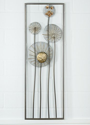 GILDE Wandrelief Blume antik (30x90cm)