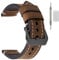 EACHE Braunes Uhrenarmband für Männer Classic 22mm Crazy Horse Uhrenarmband Armbänder Leder Dunkelbraun Schwarz Gebürstete Stahl Schnalle