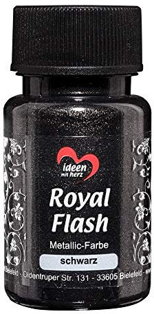 Ideen mit Herz Royal Flash, Acryl-Farbe, metallic, mit feinsten Glitzerpartikeln, 50 ml (schwarz)