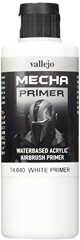 Vallejo AV Mecha Acryl-Farbe für Airbrush, White Primer, 200 ml