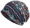 EEVASS Damen Baumwolle Elastisch Slouchy Beanie Hut Blumen Kappe Schal (#2 blau, 1)