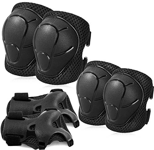 Knieschoner Kinder Schoner Inliner Protektoren: [6er Set] Schützer Inline Skates Kinder Knieschützer Skateboard SchutzausrüStung Knie und Ellenbogenschützer für Kinder und Jugendliche