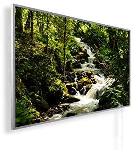 Könighaus Bildheizung 1000 W - Smart Thermostat - 14-26 m² | Schwarz-Weiß-Bilder, Motiv: 15. Wasserfall, TÜV SÜD, 5 Jahre Garantie, doppelter Überhitzungsschutz, Wandheizung