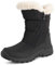 Polar Donna Memory Foam Doppia Apertura Con Zip Nylon Impermeabile Di Spessore Pelliccia Ecologica Foderato Inverno Pioggia Neve Stivales - Nero/Beige - UK8/EU41 - YC0662