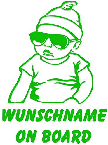 topdesignshop Babyaufkleber mit Wunschname on Board Aufkleber fürs Auto Kinder Baby Sticker