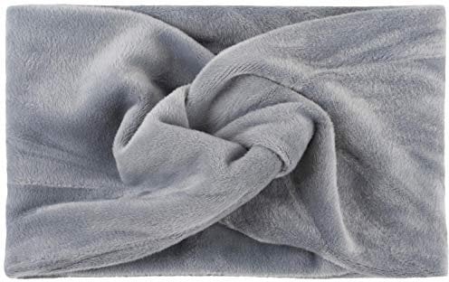 styleBREAKER Damen Stirnband in Samt Optik mit Twist Knoten, warmes Haarband, Headband, Haarschmuck 04026040, Farbe:Hellgrau