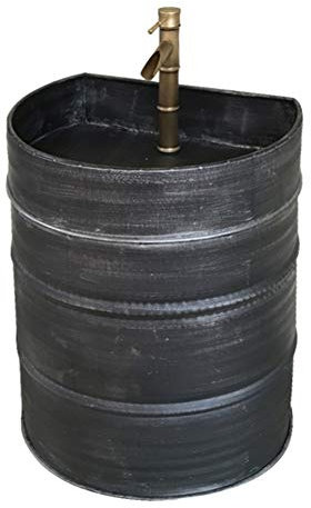 FINDYU Lavandino con Rubinetto A Pavimento Lavandino del Bagno Retro Stile Industriale Ferro Vintage Secchio di Vernice Lavandino (Colore : Silver)