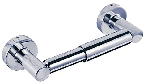 YUET Toilet Roll Holder Paper holders Wall Mounted Spring Loaded Flexible Round Mounting Tissue Stand Hanger Bathroom Kitchen Storage Silver Chrome Stainless Steel
