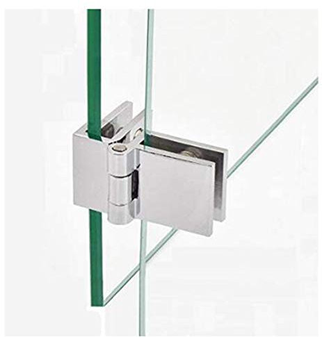TINGQIAO Glastürscharnier, 2 Stück, Zinklegierung, Silber, Poliert, Modern, Dicke 5-8mm (90°)