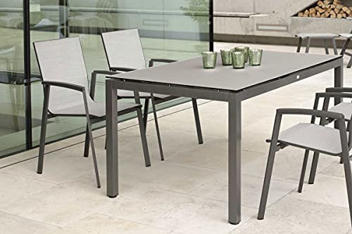 STERN New Top Stapelsessel, anthrazit/Silber, Aluminium/Textil, 65x57x89 cm, pulverbeschichtet, stapelbar