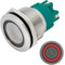 Lumonic Edelstahl Druckschalter flach 25mm Durchmesser I Mit einer Ring LED in Rot Maße: Schraubanschluss 250V 3A I Vandalismussicher nach dem IP65 St