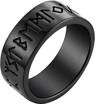 Wikinger Runen Ringe Herren Silber Edelstahl einfach Bandring für Männer Größe 67