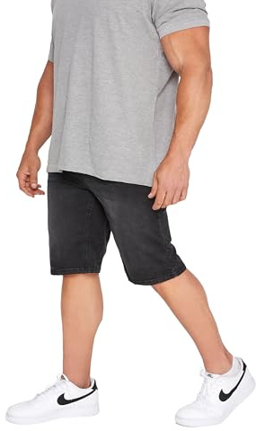 BadRhino Big & Tall Washed Denim Shorts - Men's - Plus Size Curve Black