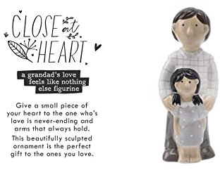 CGB Giftware | Grandfather & Granddaughter Family Figurine | Grandad Grampa Grampy | Gift Box | Gift For Family | Love | Close At Heart | Ceramic Ornament | GB06509