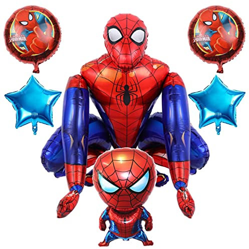 Spiderman Folienballon Spiderman Party Dekorationen Folienballon Deko Superhero Ballons Deko Spider Man Luftballons Kindergeburtstag Deko Folienballon Kinder Geburtstagsdeko 55 x 63 cm