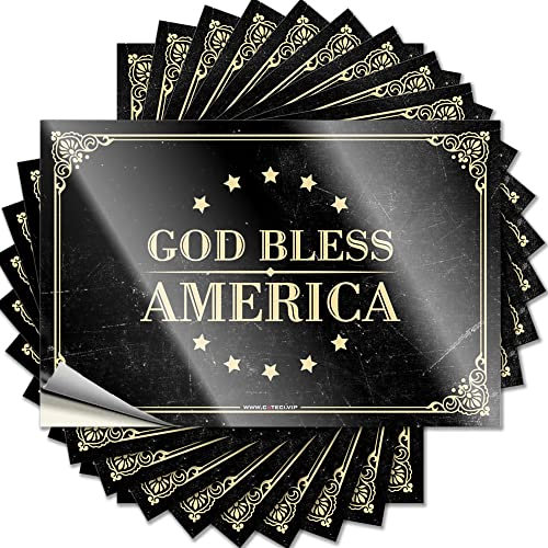 COTECI Aufkleber God Bless America, lustiger Aufkleber, 10 Stück Stoßstangen-Aufkleber, Auto-Aufkleber (Größe: 12 x 18 cm)