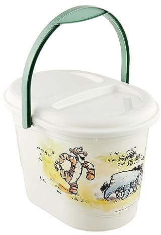 keeeper Cubo de Pañales Winnie the Pooh con Tapa y Asa de Transporte, Cubo de Pañales para Bebé, Karol, Blanco