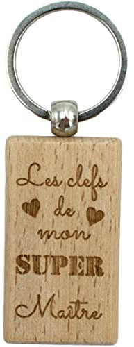 Ernestine - Porte-clés super maitre - cadeau fête des écoles et fin d'année scolaire - cadeau prof enseignant professeur - porte clefs personnalisé - école maternelle primaire collège porte clés