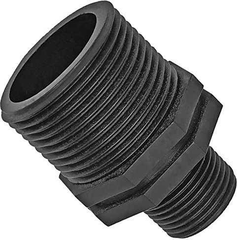 MegaHaustechnik Gewinde Fitting Verschraubung aus Kunststoff PP PE PVC - Doppelnippel mit 1 1/4 Rohr Aussengewinde AG reduzierend auf 1 Zoll