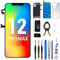 for iPhone 12 Pro Max Screen Replacement (Model A2342, A2410 A2411 A2412) 6.7 Frame Full Assembly Set with Ear Speaker Sensor 3D Touch LCD Display Digitizer Fix Repair Tools Kit Waterproof Seal