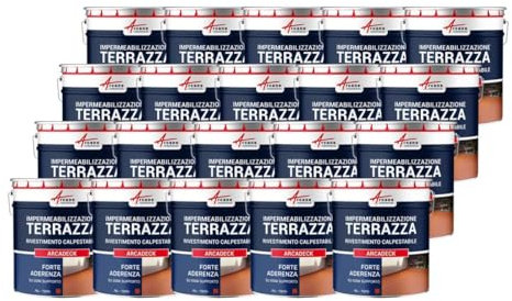 Pintura de impermeabilización para terraza - Revestimiento exterior a base de resina: ARCATERRASSE - 20 x 10L Teja - ARCANE INDUSTRIES