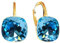 SQUARE Damen Hängend Ohrringe 925 Silber Marken Kristalle Zirkonia - 24 karat Vergoltet Schmuck für Frauen und Mädchen - Hängeohrringe Ideal für Geschenke (Aquamarin)