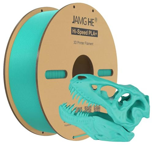 JAMG HE High Speed PLA+ Filament, 1.75mm 1kg Hi-Speed PLA+ 3D Printer Filament ± 0.01 Dimensional Accuracy 3D Printing Filament Cardboard Spool Fits for Most FDM 3D Printers (1KG, Green)