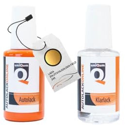 uniQum Autolack Stift + Klarlack im Vorteilsset für LADA ZOLOTAYA/GOLDEN FIELD 245 Autolack Reparatur 2 x 30 ml