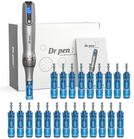 Dr. pen M8S Professioneller Microneedling Pen – Kabellos mit 6 Geschwindigkeitsstufen, 0,25–2,5 mm verstellbar, inkl. 22 Ersatzpatronen