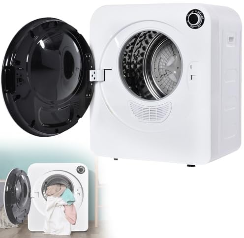 Qiang 830W Secadora De Acero Inoxidable,Maquina Secar Ropa Pequeña,45Cm De Profundidad,Blanco,Triple Filtro,5 Programas,Protección contra Sobrecalentamiento,Se Puede Montar En Pared