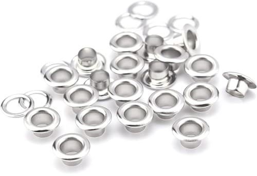 Juego de 300 ojales para los alicates Bibykivn de 6 mm (herramientas de ajuste no incluidas), ojales con caja de almacenamiento para tela, lonas, cortinas