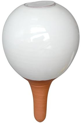Jardibric - Difusor de Agua Ollas de Barro de 40cl para Plantar - Un Método Ecológico para el Riego Lento y Natural de Tus Plantas (40 Centilitros, Blanco)