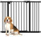PawHut Adjustable Safety Gate w/ 2 Extensions and Four Adjustable Screws, Black