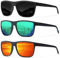 Ninesun Klassische quadratische Sonnenbrille für Damen und Herren, leichte polarisierte Autofahrer-Sonnenbrille mit UV-Schutz (Schwarz/Blau Grün/Blau Rot)