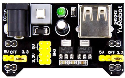SHILLEHTEK Universal Power Supply Module for MB102 Prototype Breadboard - 3.3V/5V, DC 6.5-12V or USB - Compatible with Arduino, Raspberry Pi, ESP32 - Ideal for Solderless Breadboards (1 Piece)