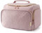 BAGSMART Travel Toiletry Bag for Women, Large Wide-Open Cosmetic Makeup Organiser for Toiletries Storage with Handle, Travel Accessories Pouch, Pink-L