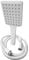 White matt Universal 1 Mode Shower with Shower Hose 2 m Slim Square High Pressure Shower Head Rainfall Hand Held Water Saving Bathroom Handshower