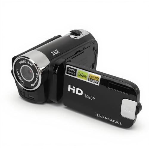 Diyeeni 1080P-Digitalkamera für Fotografie, 16 MP Vlogging-Kamera, 16-facher Digitalzoom-Digitalkamera mit 2,4-Zoll-360°-Klappbildschirm, Kompakte Reisekamera für Teenager, Erwachsene,