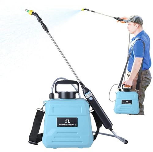 Pulverizador eléctrico,Pulverizador de jardín eléctrico,Pulverizador de Plantas con Mango Recargable USB y 3 Boquillas de Niebla | Rociador de jardín de 5 litros con correa de hombro ajustable para li