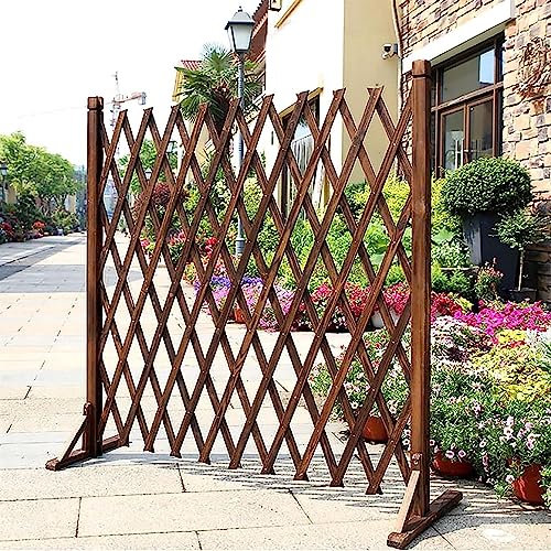 Holzzaun, freistehende Teleskop-Gitterelemente für den Außenbereich, Zaunelement für Haustierzaun (80 x 160 cm)
