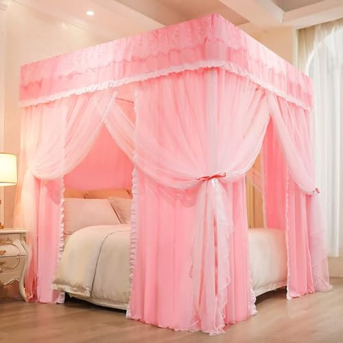 Betthimmel Baldachin Baldachin für Mädchen und Erwachsene - 4 Eckpfosten für Doppel/Doppel/Doppel/King Size-Bett, Dekoration für Kinderzimmer