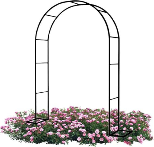 MISKYN Arco for Plantas De Metal for Rosal Trepador, Marco De Soporte De Jardín con Base, Arco Jardin Exterior, Negro 140X230cm 180X230cm 300X230cm,Verde,W3.5M*H2.2M