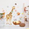 Supzone Wandtattoo Cartoon Tiere Wandaufkleber Giraffe Bär Eichhörnchen Kaninchen Spielen Ringwurfspiel Wandsticker Jungenzimmer Wand Dekor für Kinderzimmer Babyzimmer Schlafzimmer Wanddeko